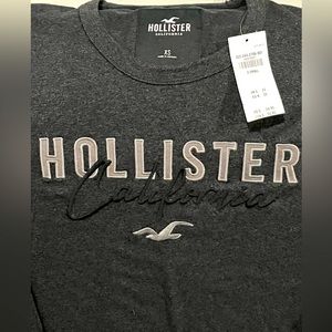 HOLLISTER CALIFORNIA Long Sleeve Shirt, Young Men Extra Small in Dark Grey